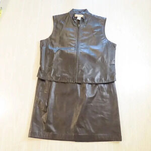 Apostrophe 2 piece Leather Vest Skirt